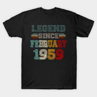 64 Years Old Legend Since February 1959 64th Birthday T-Shirt